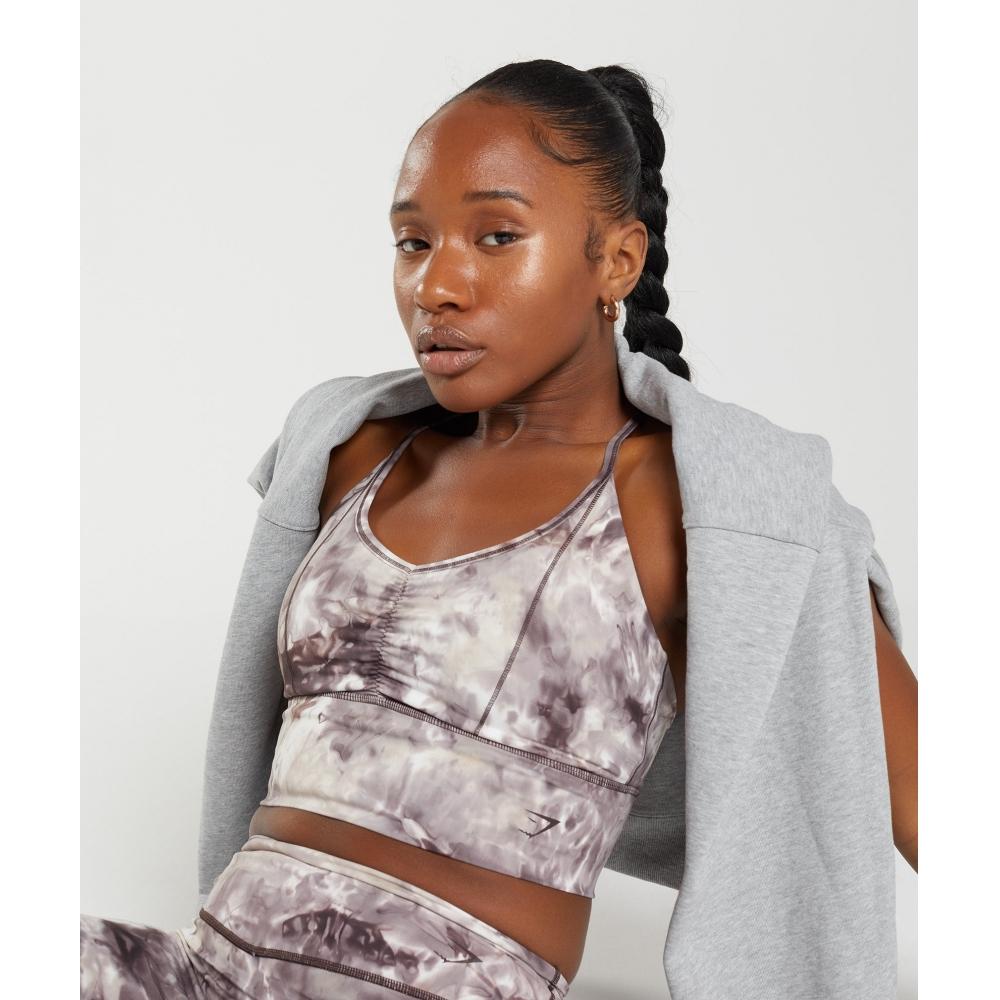Gymshark Sutien Sport Lung Elevate Maro Ciment Vopsit prin Pulverizare B3a7b Nbqr