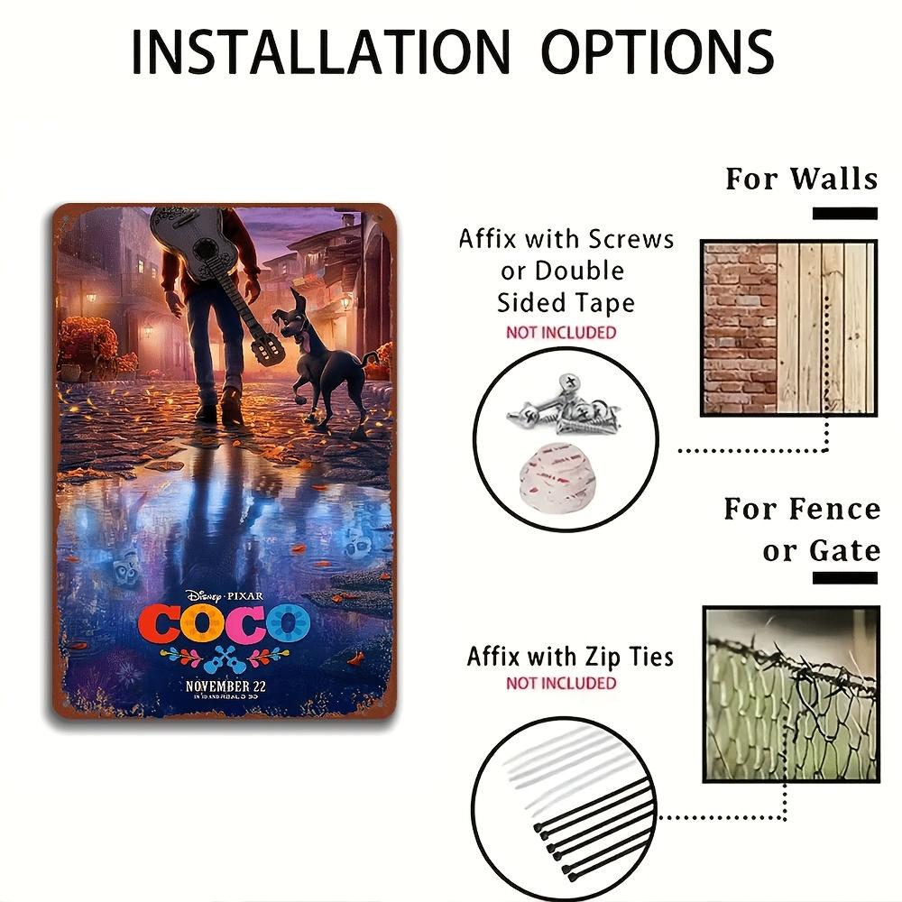 Miguel & Héctor Rivera "Coco" Wall Art - Official Licensed Iron Decor, Vibrant Street Scene with Guitar & Dog, 8x12 Inch, Perfec