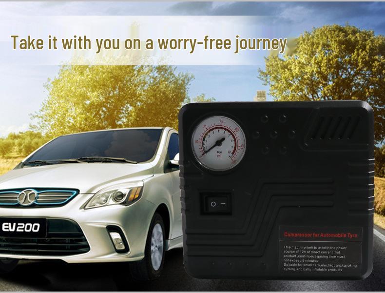 19-Cylinder Portable Mini Tire Inflator 12V Car Air Pump