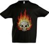 Pixel Burning Skull Kids Boys T-Shirt Geek Nerd Gaming Gamer Fun Retro Skulls