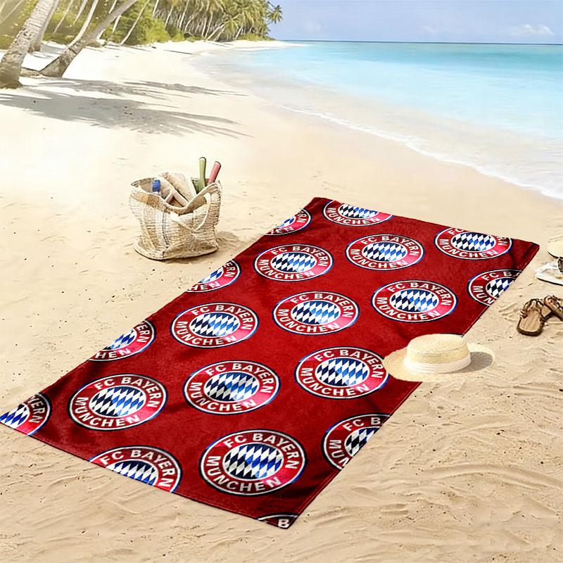 Asciugamano da Spiaggia con Stampa FC Bayern Monaco, Asciugamano Grande Morbido Asciugatura Rapida per Spiaggia Campeggio Nuoto
