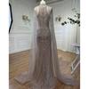 Caramel Elegant Floating Sleeve Evening Dress Celebrity Hosts Banquet Performance Fishtail Dress LA11118