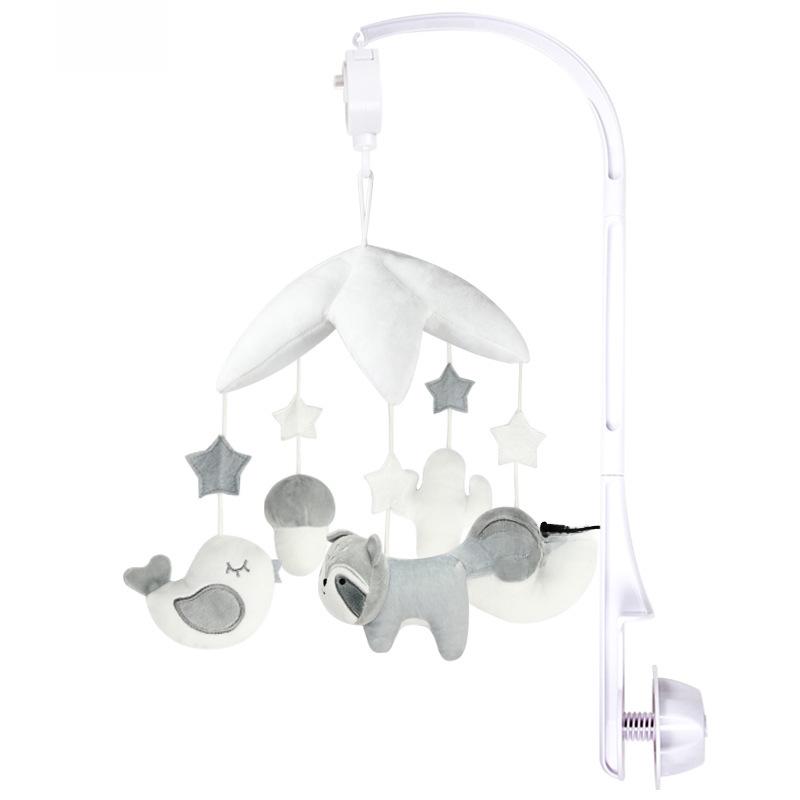Newborn Baby Carriage Rotating Bedside Rattle and Soothing Music Doll Pendant