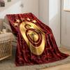 Golden emblem with "1905" and stars, surrounded by red floral patterns. for all seasons blanket lunch break throw gift
