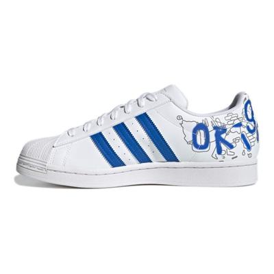Originals Superstar Leather Comfortable Casual Durable Low-Top Sneakers Unisex Sneakers White Blue GW5784