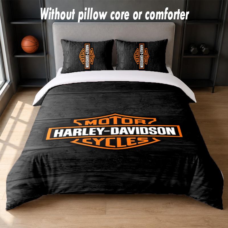 Set Biancheria da Letto Design Harley-Davidson 1 Copripiumino + 2 Federe Morbido Traspirante Biancheria da Letto per la Casa