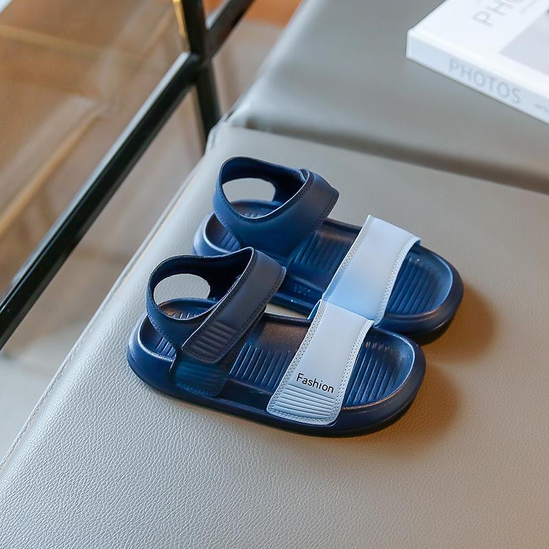 

2025 summer new sandals girls solid color baby shoes boys solid color beach shoes casual versatile sandals 26