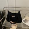 Pu Leather Shoulder Bag With Splicing And Zipper Closure For Daily Use