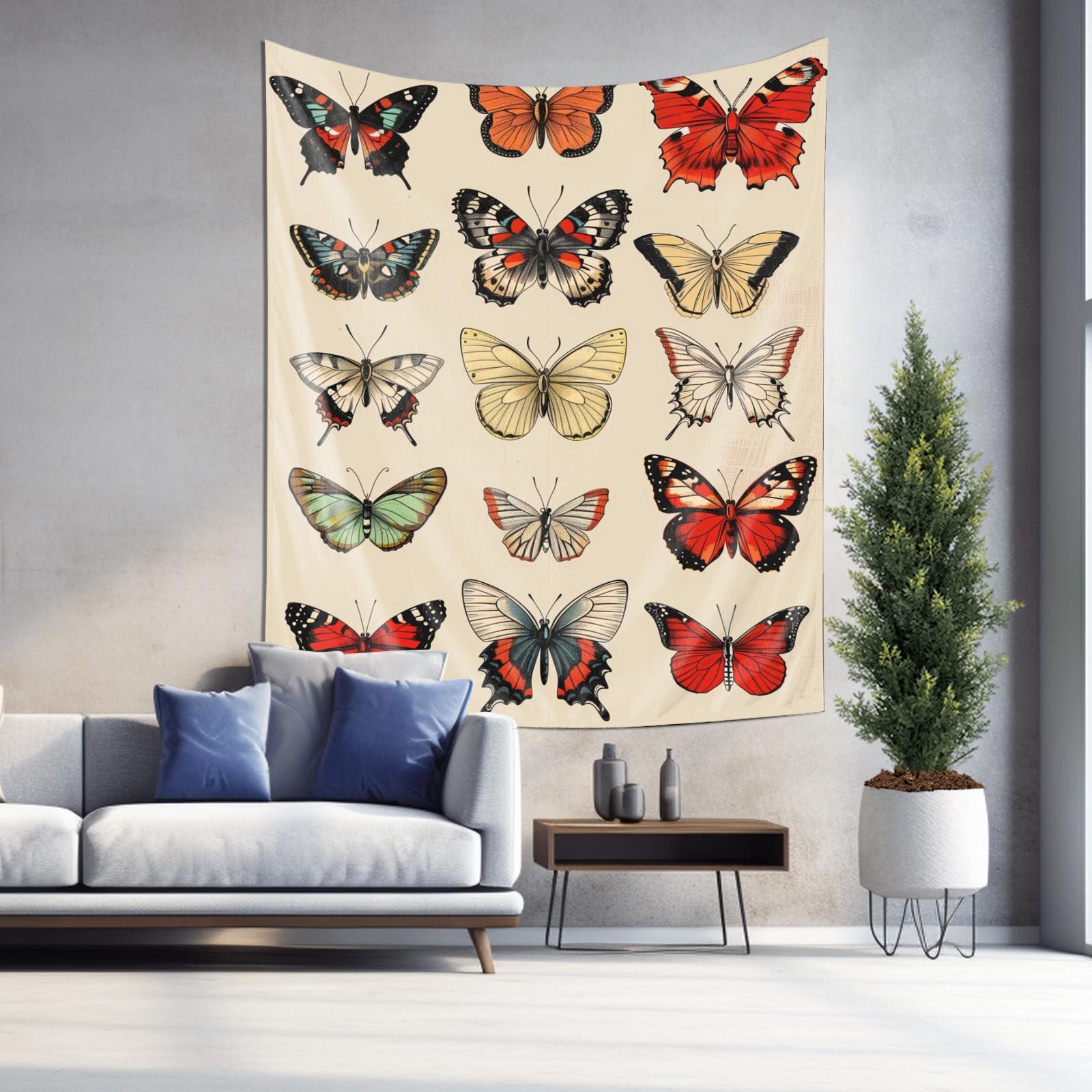 Wall Hanging Tapestry  Butterfly Pattern Wall Hanging Cloth Tapestry 74x94cm(29x37in)