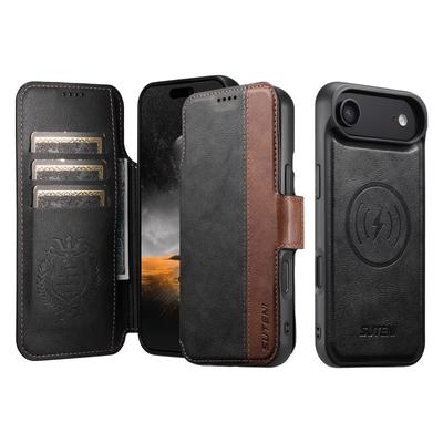 Magnetic Flip Leather Case for iPhone 17 Pro Max & Samsung S25U with Wireless Charging Compatibility