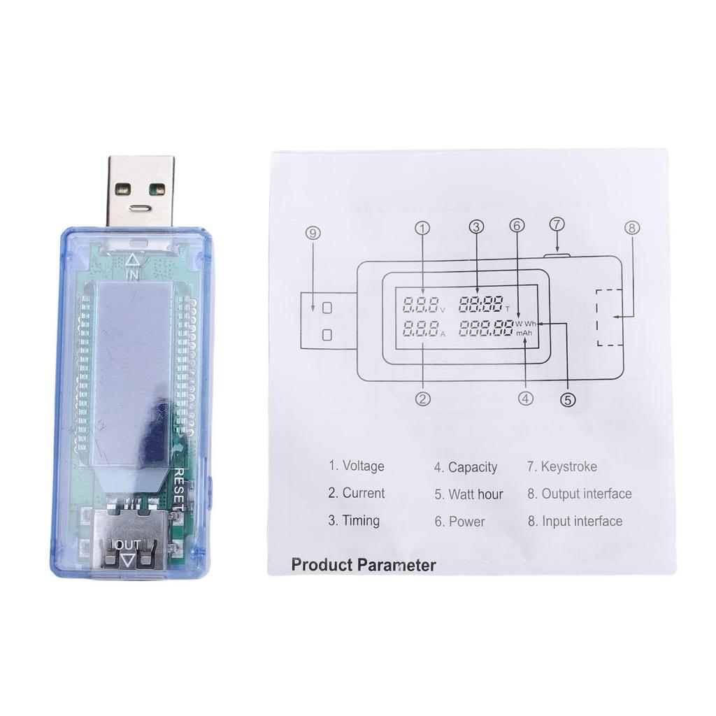 USB Tester Power Meter 195W 6.5A Voltage Current Tester Meter USB Cable Charger Detector for Power Bank