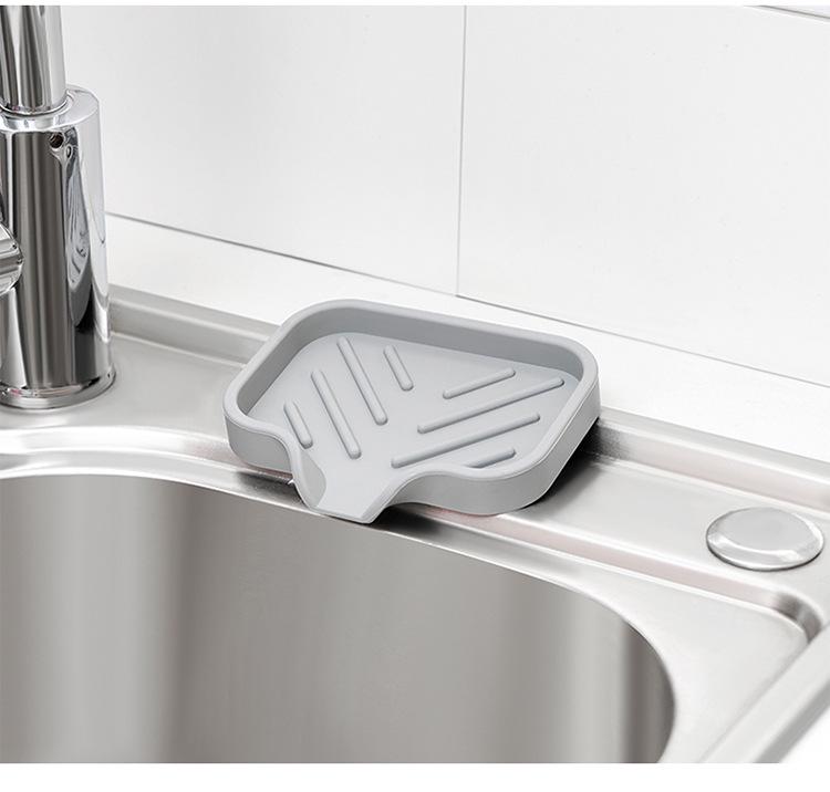 Non-Slip Silicone Soap Dish and Draining Mat for Kitchen & Bathroom