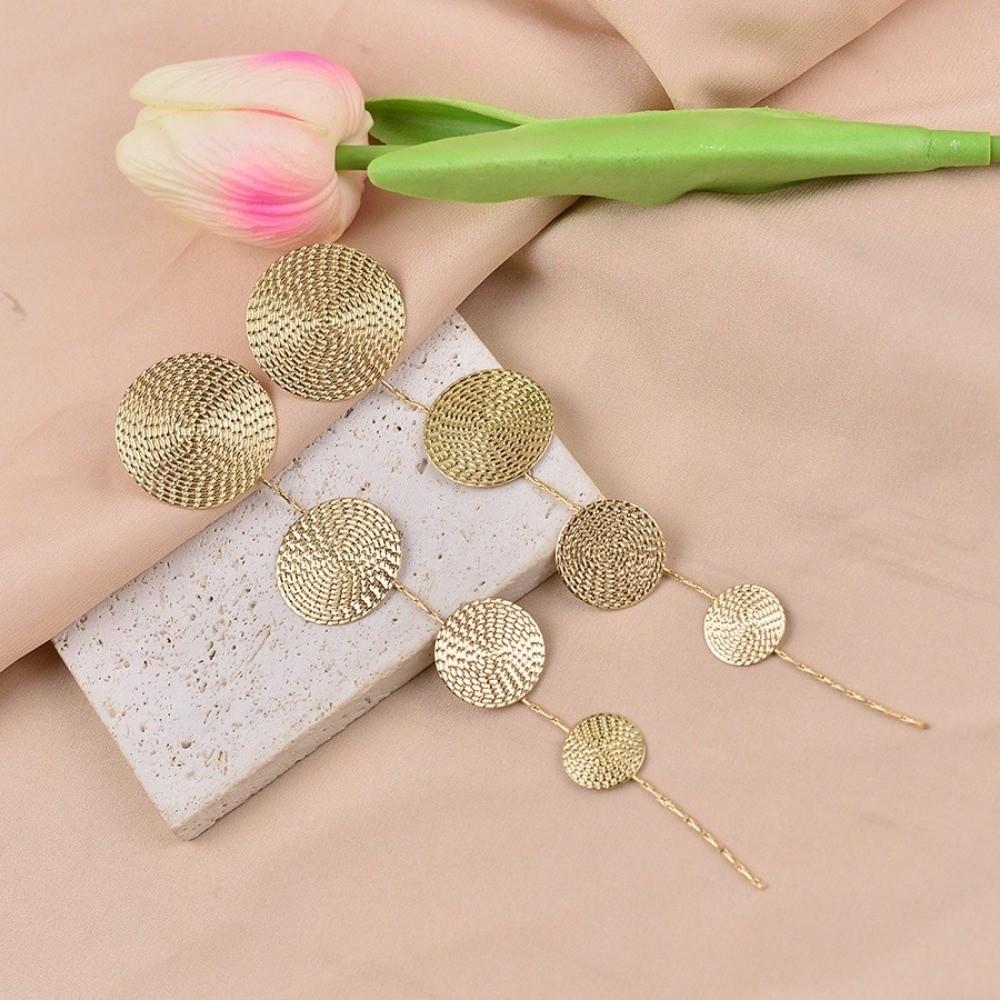 Exaggerated Circular Earrings Round Ear Pendant Vintage Drop Earrings Jewelry Gifts