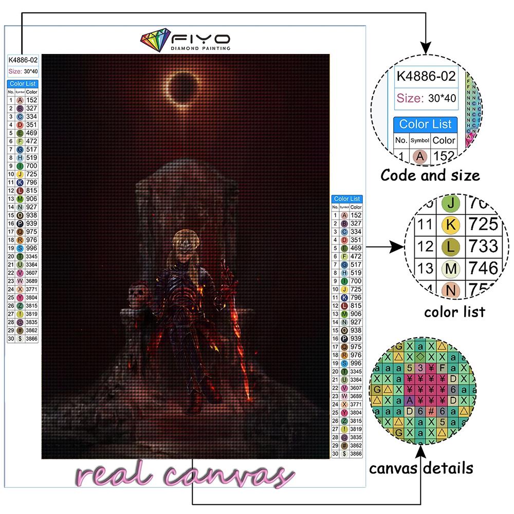 5D DIY Diamond Painting Cross Stitch Game Dark Souls Diamond Embroidery Mosaic Wall Art Home Decoration
