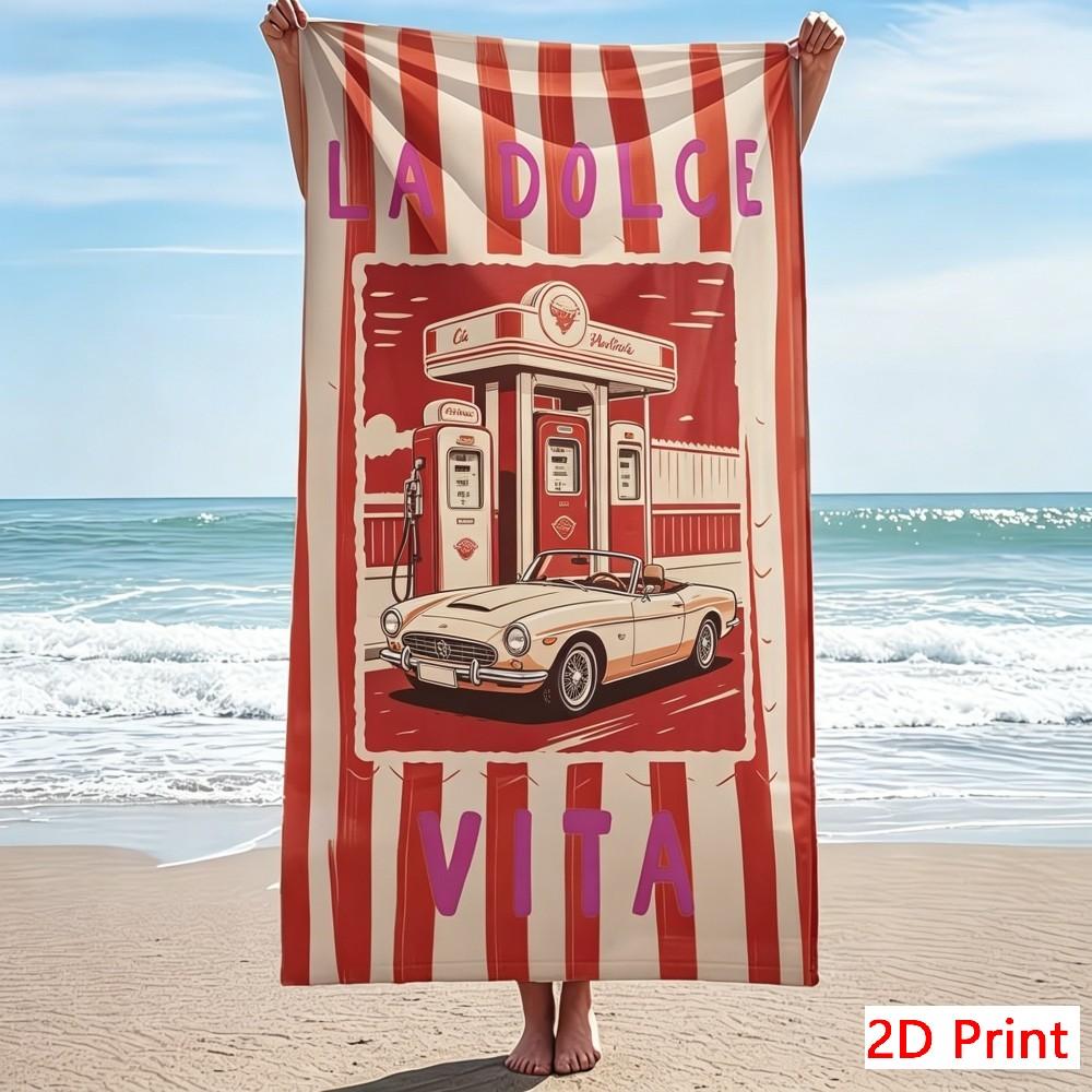 Unique La Dolce Vita Beach Towel Large Italian Style Pool Mat Microfiber Quick Dry Sport Towel Creative Summer Holiday Gift XXL