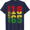 Juneteenth 1865 Vintage Emancipation Melanin Svart Stolthet T-shirt vintage Tvättad Unisex mode homme Snygg Mångsidig