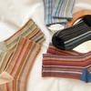 5 Pair Retro Harajuku Socks Korean Style Mid-calf Socks Fashion Striped Socks  for Women