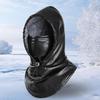 Windproof Cold Weather Face Cover, PU Thickened Hat for Motorcycle Riding, Outdoor Hiking & Commuting