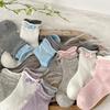 3 paires/set Mode Coréenne INS Chaussettes Fille Enfant Simplicité Couleur Unie Chaussette à Nœud Volant Coton Doux Été Respirante Chaussette d'École