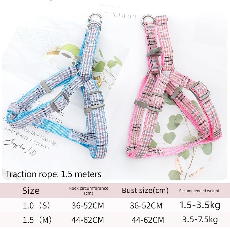 Pet Dog Chest and Back Traction Rope Y-shaped Chest Strap Vest Style Dog Walking Rope Teddy Bear Shiba Inu Vest Dog Rope Set