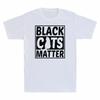 Black Cats Matter Funny Black Cat Lovers Gift Men's Cotton Short Sleeve T-Shirt