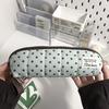 Canvas Pen Case With Cute Dot Design For Students And Office Use