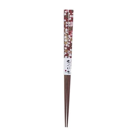 Ishida Japan Made Chopsticks, Acure, Yozakura, Wooden (Natural Wood), Acrylic, Red, 21cm, Easy-Grip, Non-Slip Tip