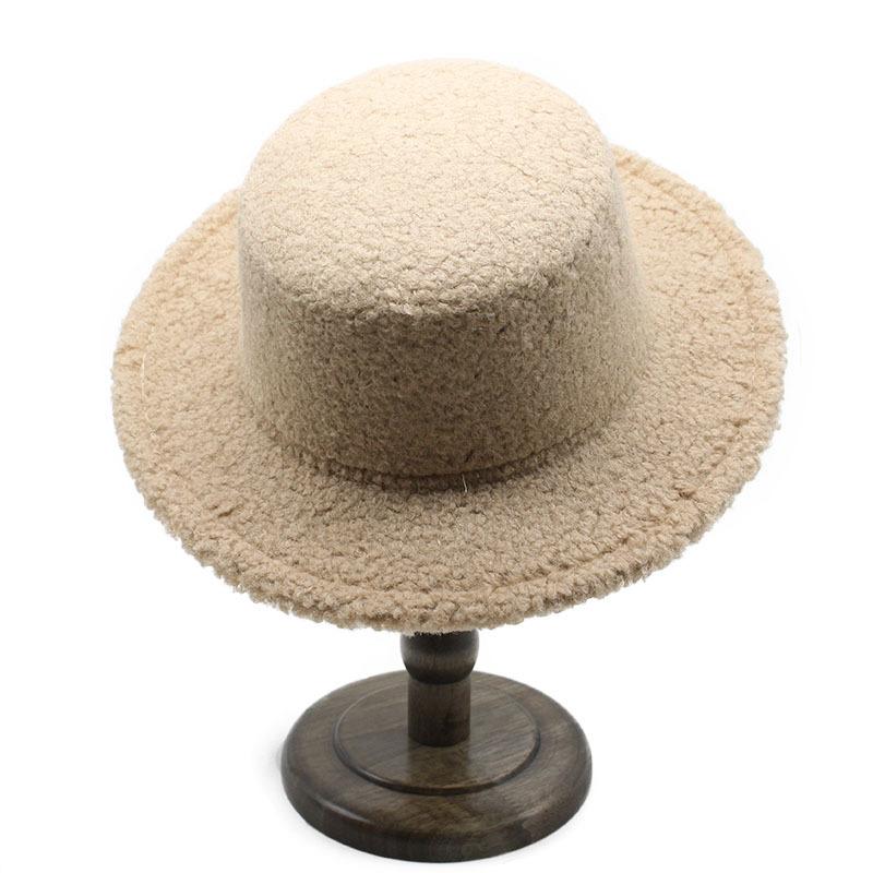 Hat Outdoor Vintage Flat Hat Top Hat Lamb Wool Hat Warm Jazz Hat