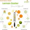 Stainless Steel Lemon Zester Grater with Handle - Garlic, Cheese, Parmesan, Nutmeg, Lime, Ginger Grater - Heavy Duty Kitchen Tool