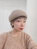 Elegant Women's Wool Felt Beret - Japanese Retro, White/Black/Brown/Camel, Autumn/Winter, French Style with Rolled Brim