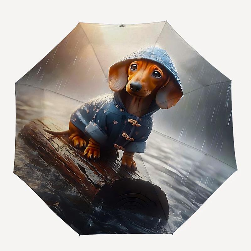 

1pc raincoat dog umbrella with 8 iron ribs and a plastic handle, automatic opening and closing, and daily use.1020