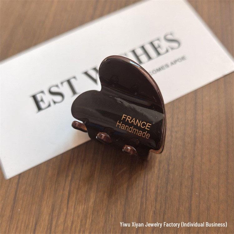 Korean Heart Acetate Claw Hair Clip, Large Size for Simple Bangs, Headwear Jewelry.