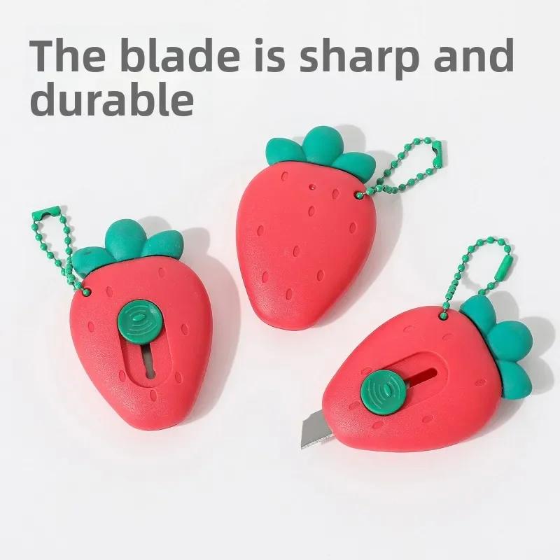 Cute Mini Fruit Shape Utility Knife Hanging Paper Cuttings Tool Art Knife Student Supplies Portable Multi-function Hand Knife