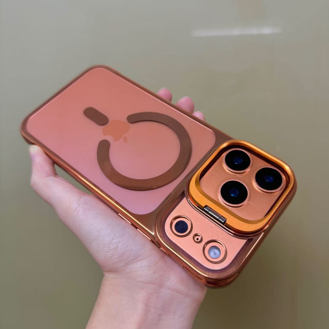 

Case For iPhone 17Pro 17 Pro Max New Metal Stand Lens Protection Transparent For Magsafe Magnetic Wireless Charge Cover iPhone17 Pro