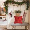 Christmas Cushion Pillow Cover 18x18 Inch Machine Washable Christmas Festive Plush Pillow Cover For Living Room Bed Sofa Bedroom