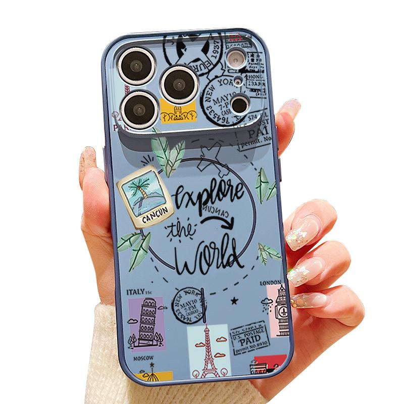 Travel Label Landmark Pattern Case For iPhone 17 Pro Max Magnetic For Magsafe Skin Feeling Cover For iPhone 16 15 14 13 Pro Max