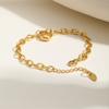 Unique Heart-shaped Lock Bracelet for Women,Gold Color Round Rolo Chain Stainless Steel Bracelets,Female Party Jewelry Gift