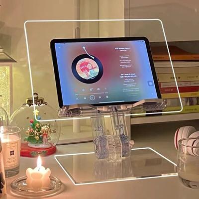 Ρυθμιζόμενη διαφανής ακρυλική βάση tablet Βάση ανάγνωσης βιβλίων 180 μοιρών Υποστήριξη επίπεδη βάση στήριξης για Macbook Ipad επιτραπέζια βάση φορητού υπολογιστή