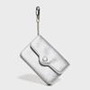 Dot Compact Keyring Business Card Holder Card Wallet Silver