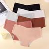 Plus Size Seamless Women's Ice Silk Triangle Panties - European & American Style Nylon Yoga Underwear