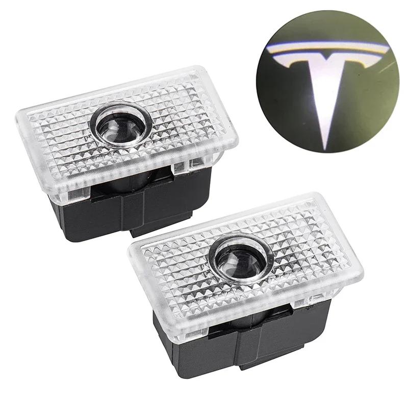 

Car Sticker 2025 New Tesla 2pcs Car Door Welcome Lights Projector Shadow Lamp Decor for Tesla Model S 2014-2019 Model 3 2018-202