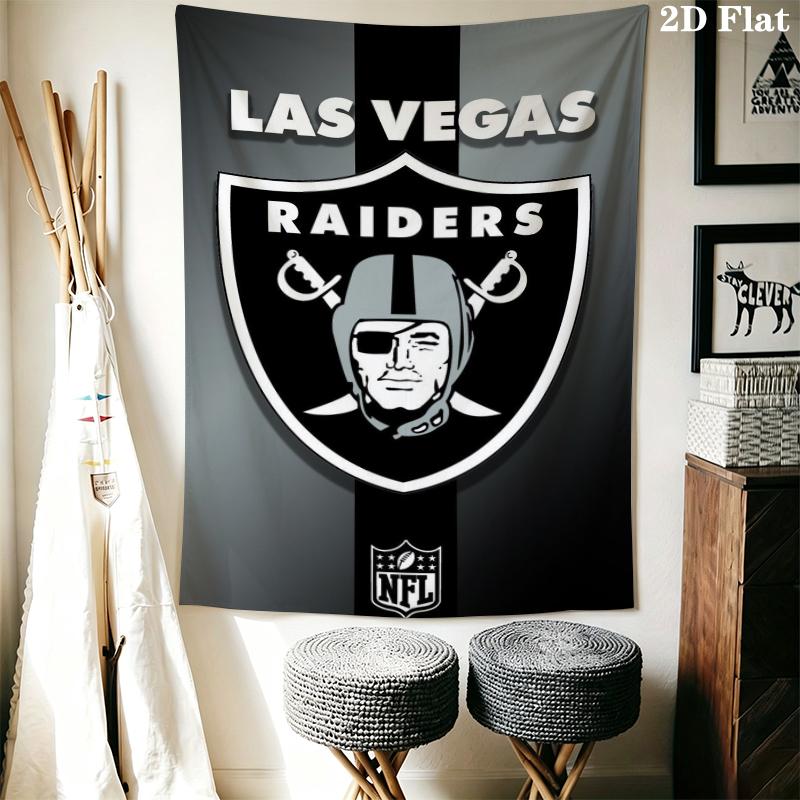 Las Vegas Raiders Wall Tapestry Aesthetic Wall Hanging Printed Fabric Blanket Decorative Tapestries for Bedroom Living Room Home Decor