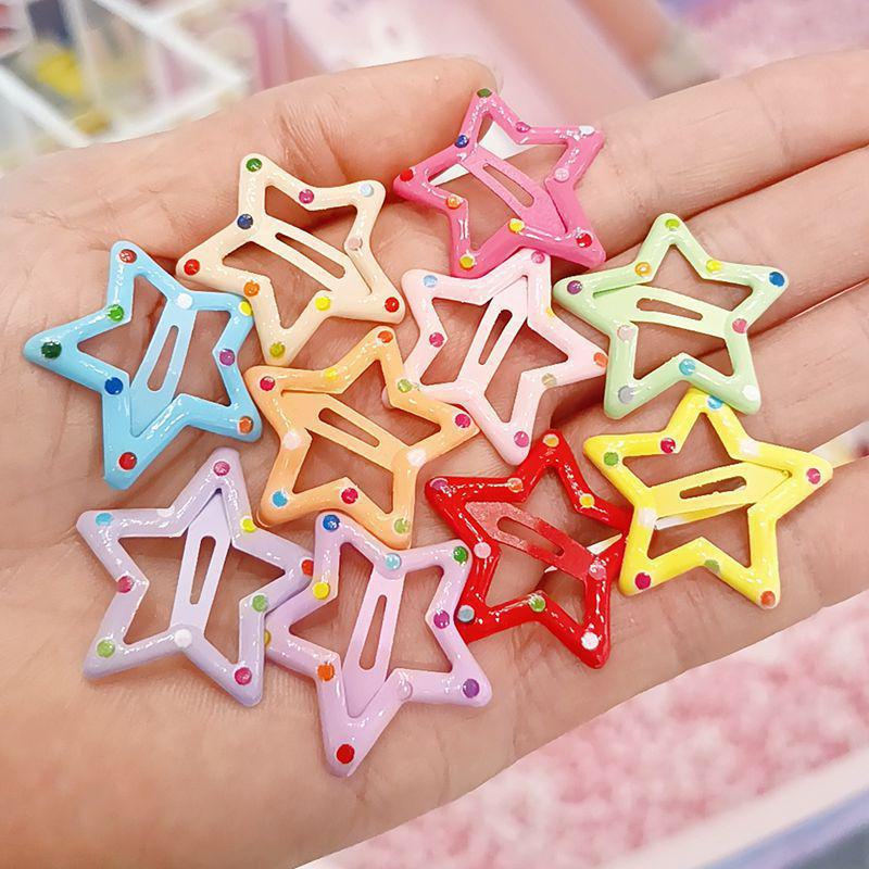 

Заколка для волос Dopamine Star для девочек - детская заколка для волос с боковой челкой и ломкими волосами Polka dot star bb clip 1 piece