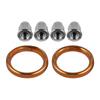 Motorcycle Exhaust Gasket Chrome M6 Cap Nut and Pipe Spacer Set Compatible with Honda Replacement Parts for Engine Maintenance