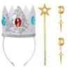 Princess Rosalina Cosplay Crown Ears Clips Earrings Wand for Women Roleplay Fantasia Prop Halloween Carnival Costume Accessories