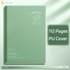 Ombre Green Thick Notebook - 112-Page Lay-Flat Design, Waterproof PU Cover & 80gsm Paper for School/Office, A5/B5 Size Options