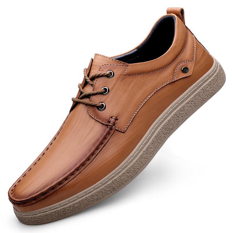 

First layer cowhide fashion casual leather shoes 38-44 black leathershoes 38 чёрный