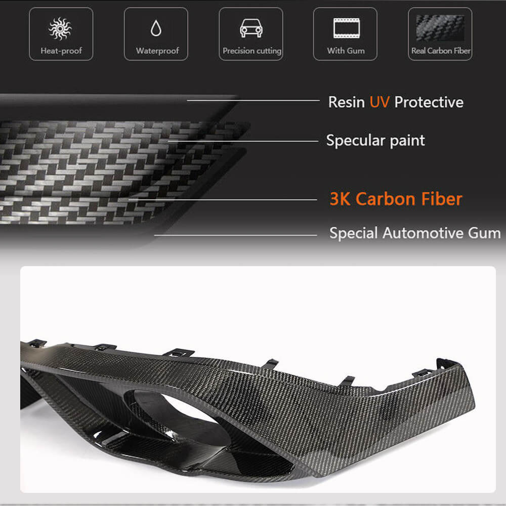 Диффузор заднего бампера (для GTI HB, Карбон) для Volkswagen Golf 8