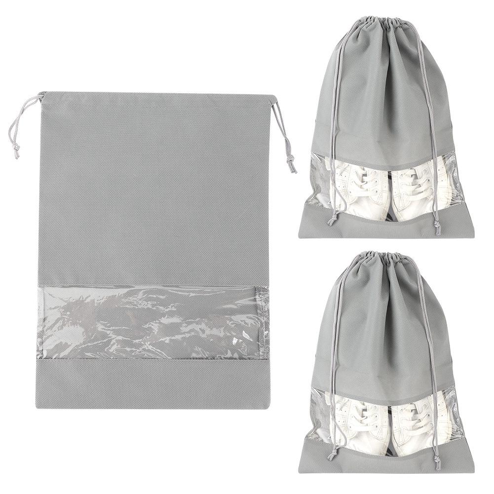 3Pcs NonWoven Fabric Shoes Storage Bag Travel Dust Proof Shoe Bag for Household Storage(M Size