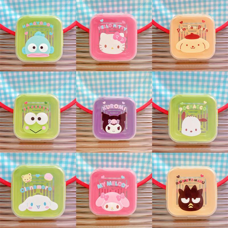 1 ks koupelnové umyvadlo s krytem, ​​odtok, rámeček na mýdlo do pračky, kawaii kreslený Sanrio My Melody Hello Kitty mýdlový box